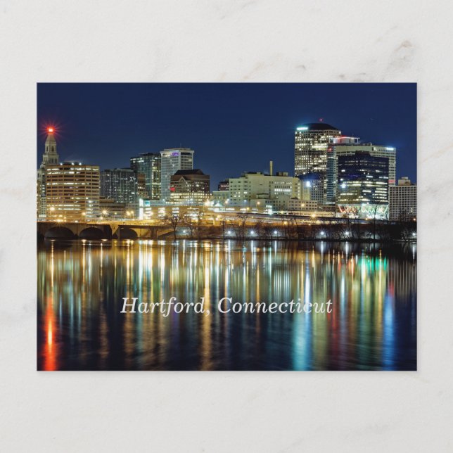 Carte Postale Hartford, Connecticut photo cityscape marquée (Devant)