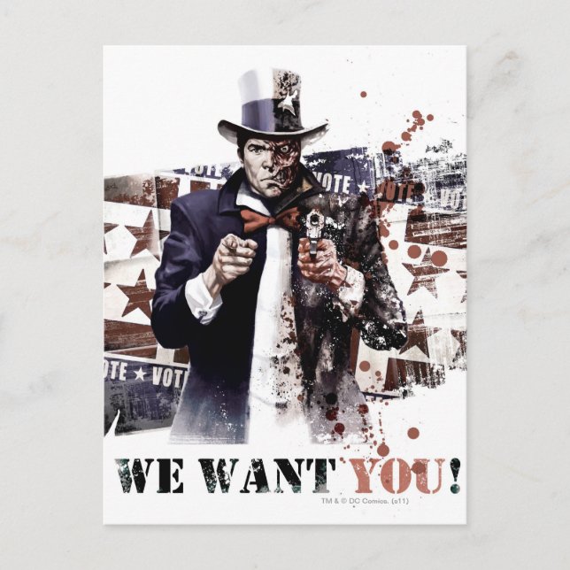 Carte Postale Harvey Dent - Nous Vous Voulons ! (Devant)