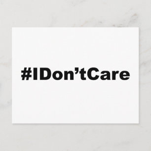 Carte Postale Hashtag drôle Je m'en fiche