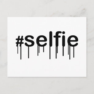 Carte Postale Hashtag Selfie Drooling Typographie