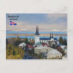 Carte Postale Háteigskirkja, Reykjavik, Islande.