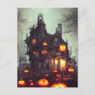Carte postale Haunted Halloween House AI Generated