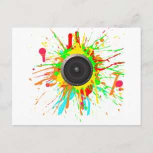 Carte Postale Haut-parleur - DJ Music Disque Jockey Audio