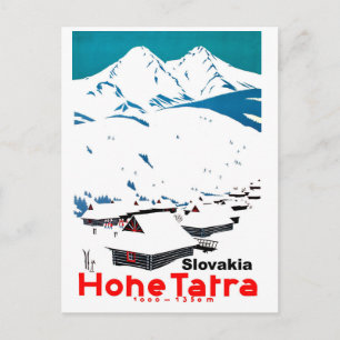 Carte Postale Hautes Tatras, cabanes en rondins dans la neige, v