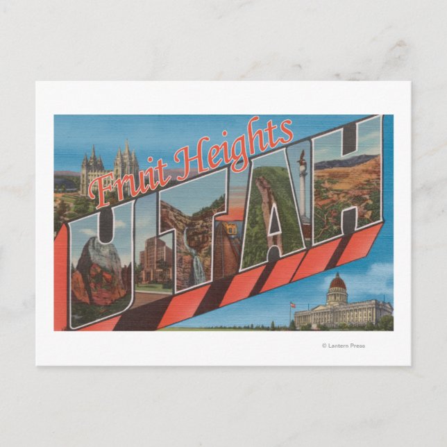 Carte Postale Hauteur des fruits, Utah - Grandes lettres (Devant)