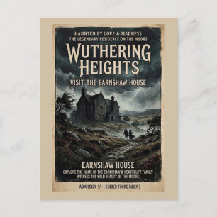 Carte Postale Hauteurs tourmentées de Wuthering Moorland gothiqu