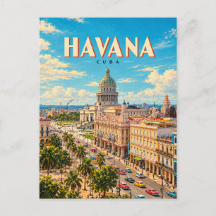 Carte Postale Havana Cuba Art de Voyage Rétro