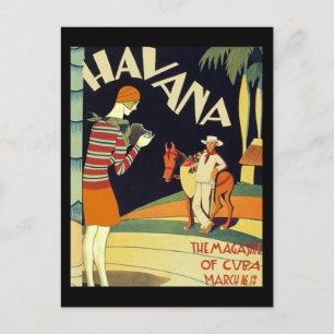 Carte Postale Havana Cuba Couverture Art déco Vintage Voyage
