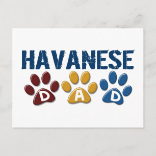 Carte Postale HAVANESE Papa Empreinte de patte 1
