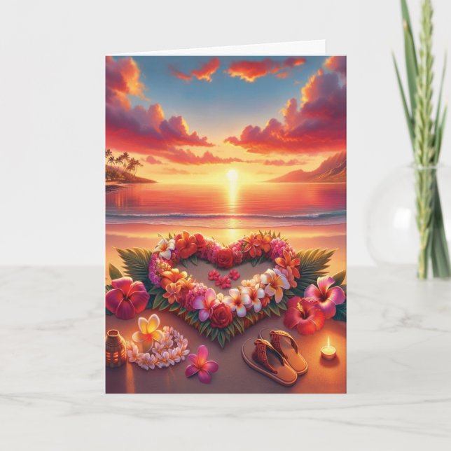 Carte postale hawaïenne romantique personnalisée (Devant)