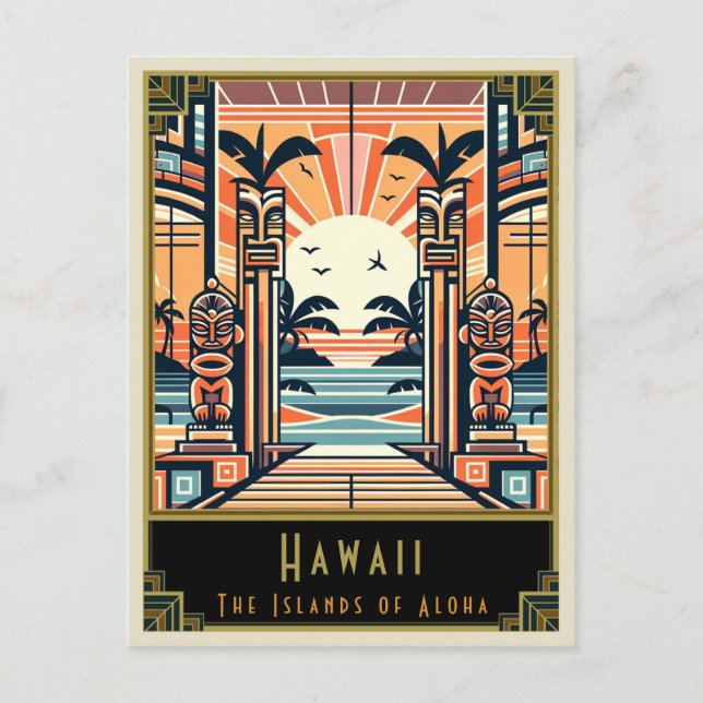 Carte Postale Hawaii | Art déco (Devant)