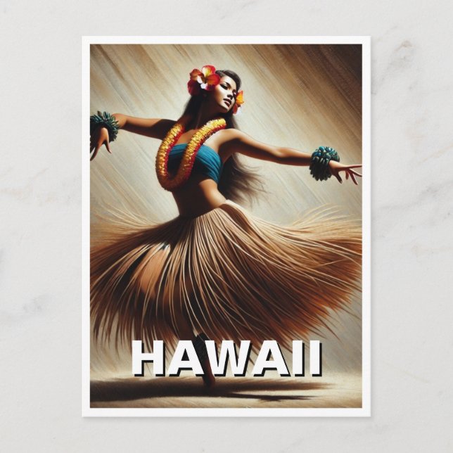 Carte Postale Hawaii Hula Dancer Voyage (Devant)