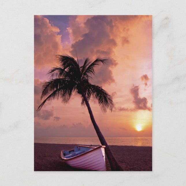 Carte Postale Hawaii Island Travel Beach Sunset Palm Tree Boat (Devant)