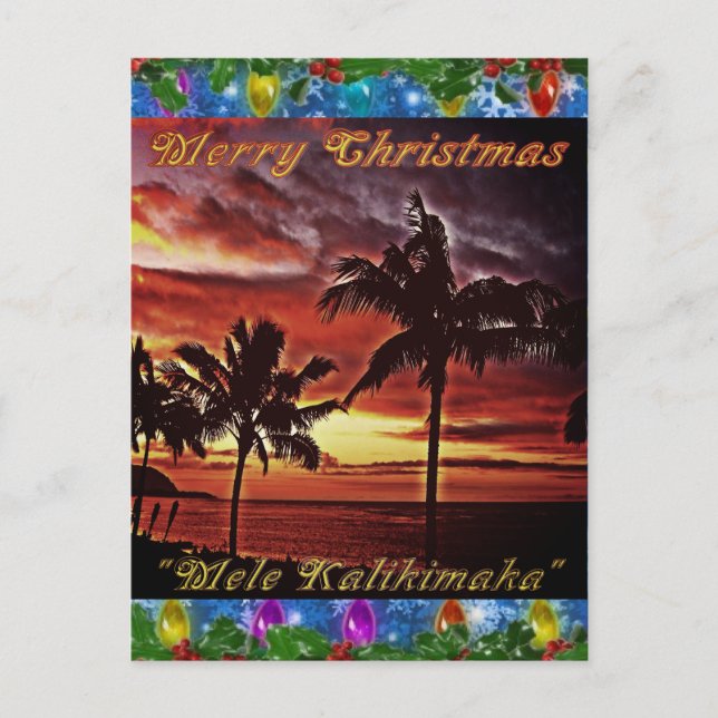 Carte postale Hawaii Joyeux Noël (Devant)