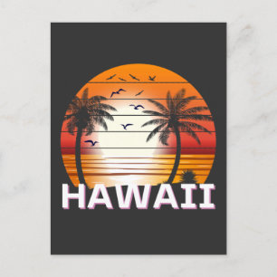 Carte Postale Hawaii Palm Trees Vintages Summer Beach