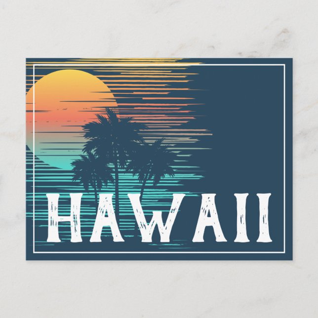 Carte Postale Hawaii Sunset Sunrise Graphic Topic Forêt tropical (Devant)