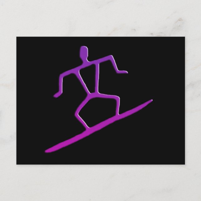 Carte postale Hawaii Surfer Petroglyph (Devant)
