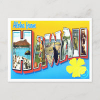 Carte postale Hawaii Vintage Big Letters