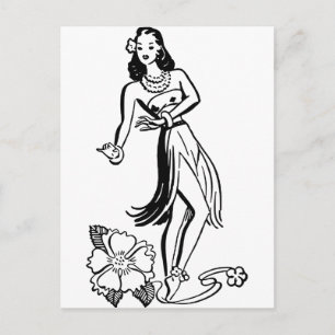 Carte Postale Hawaiian Hula Girl