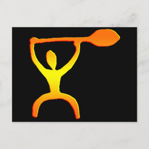 Carte Postale Hawaiian Paddle Man Petroglyph - Postcard