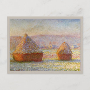 Carte Postale Haystacks, Effet gel blanc par Monet