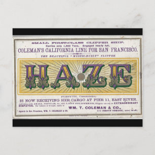 Carte Postale Haze Clipper voilier 1900