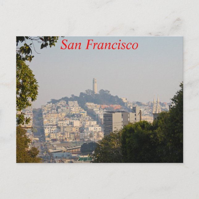 Carte Postale Hazy Coit Tower, San Francisco, Californie (Devant)