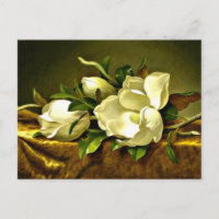 Héade - Magnolias sur tissu velours or