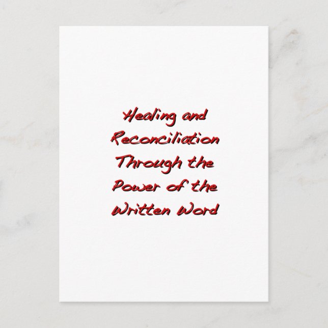 Carte Postale Healing and reconciliation (Devant)