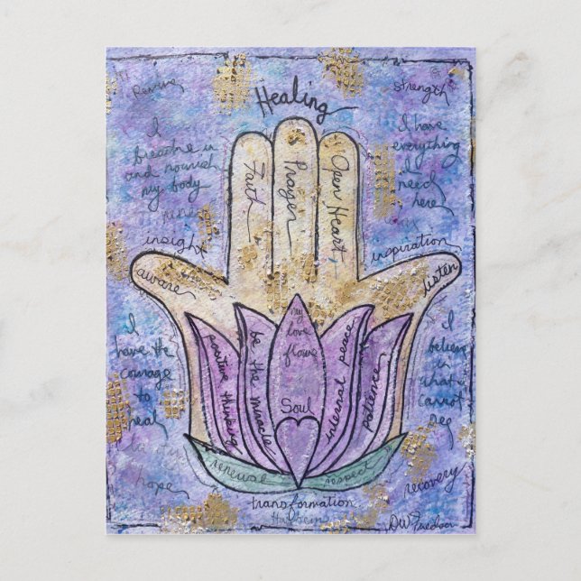 Carte Postale Healing Hamsa (Devant)
