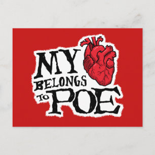 Carte Postale Heart Belongs to Poe Postcard
