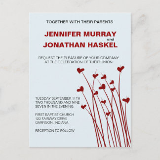 Carte Postale Heart Fields Sweetness Wedding Invitation