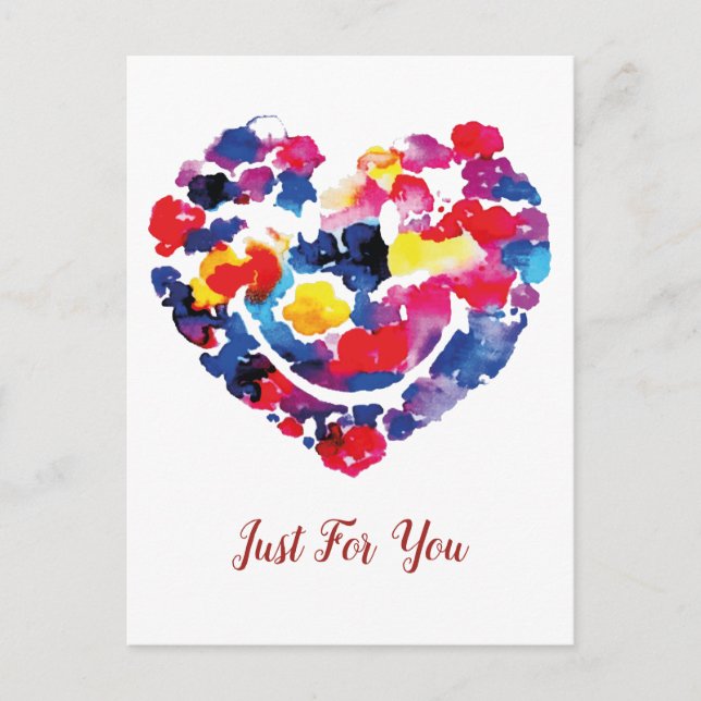 Carte Postale Heart Floral Emoji Joyeux visage souriant (Devant)