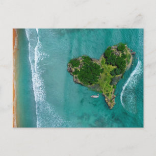 Carte Postale Heart Island Tropical Beach Ocean Travel Photo