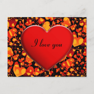 Carte Postale HEART motif ART 8 + Coeur + votre texte