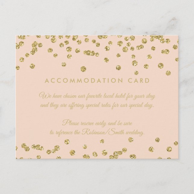 Carte Postale Hébergement Gold Faux Parties scintillant Confetti (Devant)
