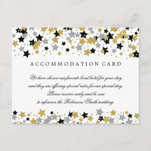 Carte Postale Hébergement Gold Silver Parties scintillant Stars