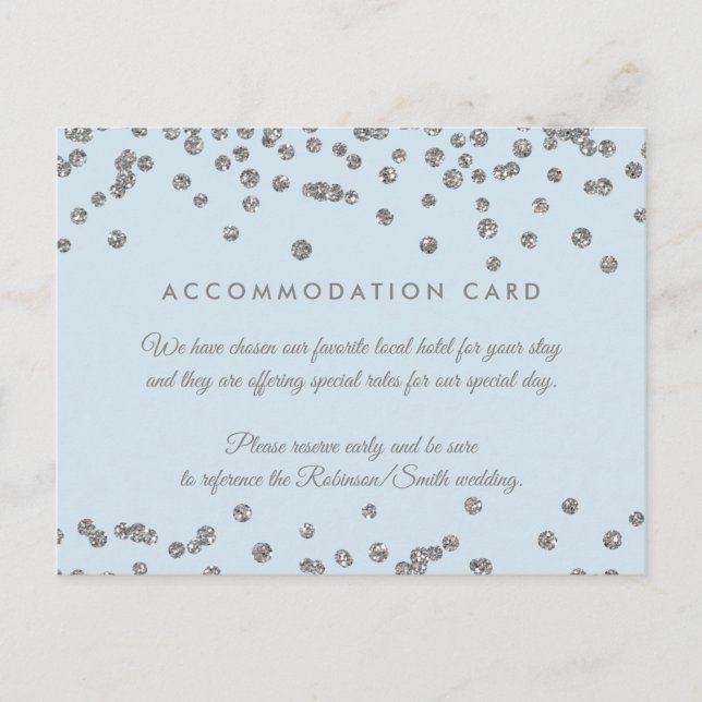 Carte Postale Hébergement Parties scintillant Argent Confetti Ic (Devant)