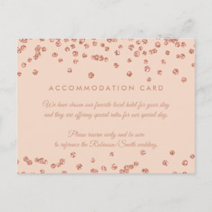 Carte Postale Hébergement Rose Gold Parties scintillant Confetti