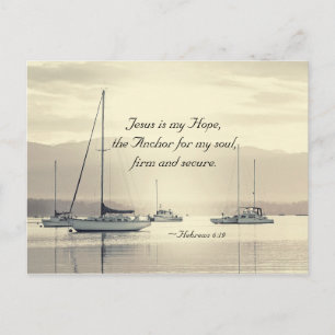 Carte Postale Hébreux 6:19 Jésus Ancre pour mon âme, Voiliers