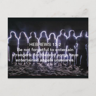 CARTE POSTALE HÉBREWS 13:2 ANGELS DE DIVERTISSEMENT