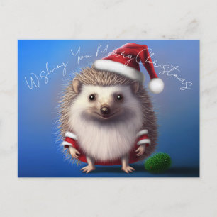 Carte postale Hedgehog Santa Claus
