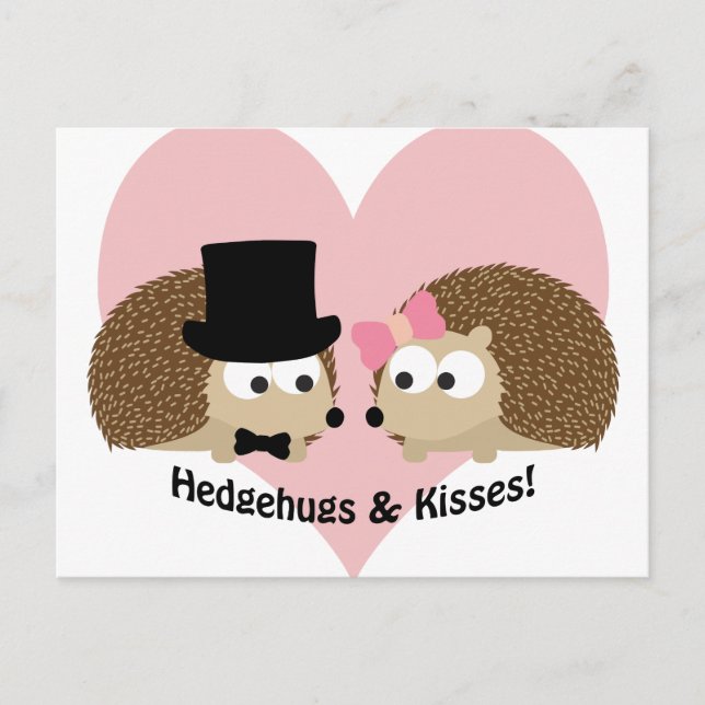 Carte Postale Hedgehug et Kisses Hedgehog Couple (Devant)
