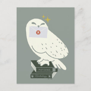 Carte Postale Hedwig avec lettre dessin fantaisiste