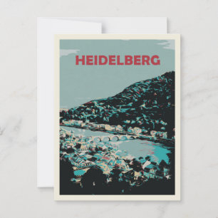Carte Postale Heidelberg et Neckar River Allemagne Ville romanti