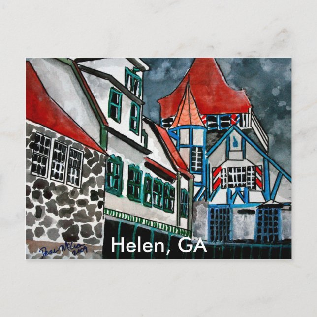 Carte Postale Helen GA vacances paradis ville allemande Géorgie  (Devant)