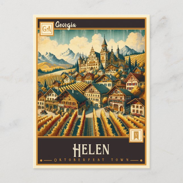 Carte Postale Helen, Géorgie | VINTAGE (Devant)