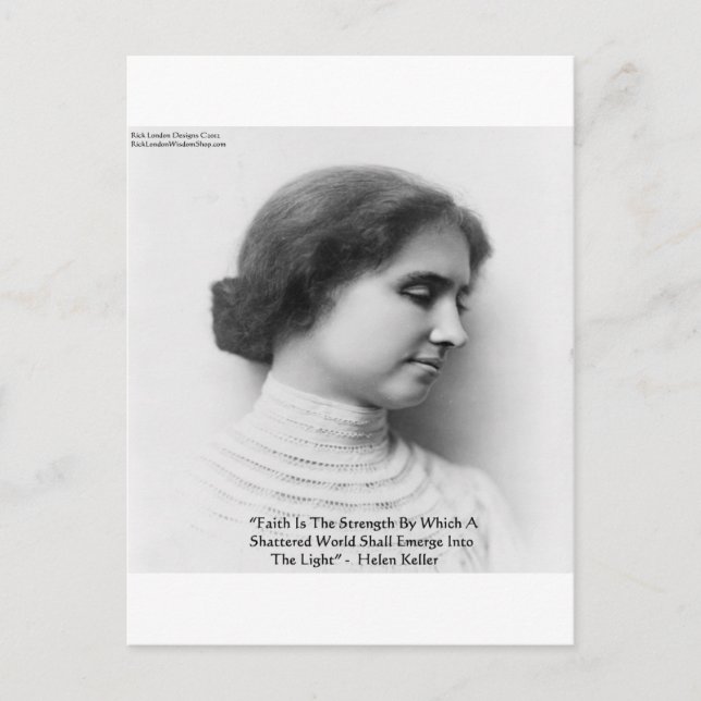 Carte Postale Helen Keller "Foi/Force" Citation de sagesse Cadea (Devant)
