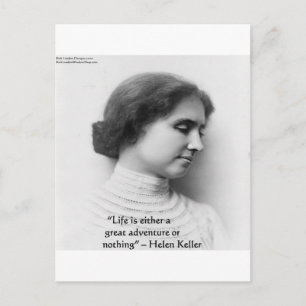 Carte Postale Helen Keller "La vie est l'aventure" Citation de s