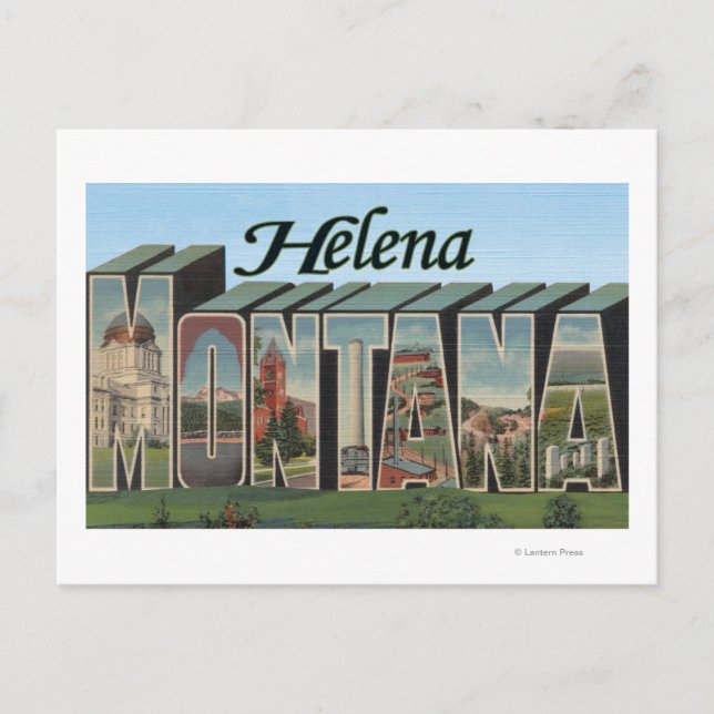 Carte Postale Helena, Montana - Scènes de grandes lettres (Devant)